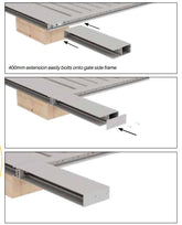 Aluminium Sliding gate extension 400MM LONG